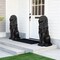 Set of 2 36.25"H Oversized MGO Black Guardian Sitting Lion Garden Statue
